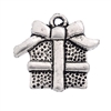Antiqued Silver Tone Christmas Gift Box Charm - Set of 5