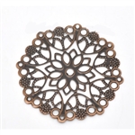 Round Antiqued Copper Filigree Pieces - 50mm - Set of 4