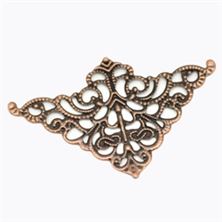 Copper Corner Filigree Metal Pieces - Set of 4