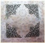 Corner Filigree Metal Pieces - Set of 4