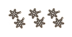 Copper Snowflake Charm - Set of 6