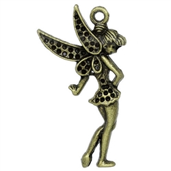 Antique Bronze Flower Fairy Charms - Set of 3