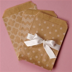 Patterned Kraft Paper Bags - Set of 15