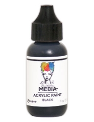 Dina Wakley Media Acrylic Paint  - Black, 1oz Bottle