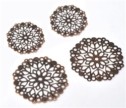 Round Antiqued Copper Filigree Pieces - 2 sizes