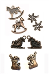 8 Piece Copper Christmas Charm Set