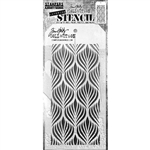 Stampers Anonymous Tim Holtz Layering Stencil Deco Feather THS183
