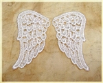 White Venise Lace Angel Wing Appliques