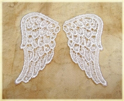 White Venise Lace Angel Wing Appliques