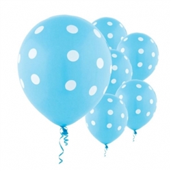 Caribbean Blue Dot Latex Balloons | Party Supplies