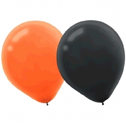 Orange & Black Latex Balloons | Halloween Party Supplies