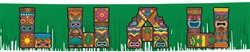 Tiki Island Glitter Letter Fringe Banner | Luau Party Supplies