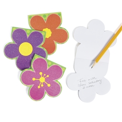 Bright Glitter Flower Notepads | Party Supplies