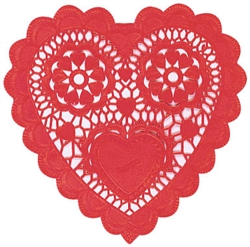 Heart-Shaped Red Doilies - 3-1/2" | party decorations