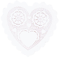 Heart-Shaped White Doilies - 3-1/2" | Party decorations