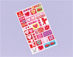 Valentine Printed Sticker Sheet | Valentines supplies