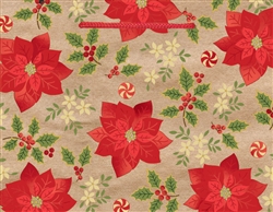 Kraft Poinsettia Medium Bags | Party Supplies