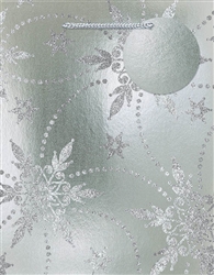 Silver Snowflake Deluxe Foil w/Glitter Medium Bags | Party Supplies