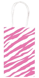 Bright Pink Zebra Printed Cub Bags | Party Supplies