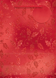 Red Holly Deluxe Foil w/Glitter Extra Large Bags | Party Supplies