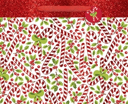 Red & White Candy Cane Extra Large Vogue Bags | Party Supplies