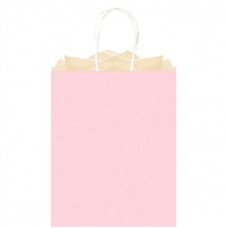 Pink Solid Large Kraft Bags | Party Supplies