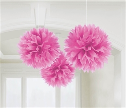 Pink Fluffy Hanging Decorations | party decorations