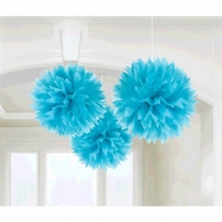 Caribbean Blue Fluffy Decorations | Luau Decorations