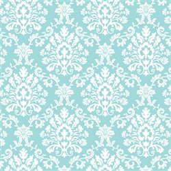 Robin's-egg Blue Brocade Gift Wrap | Party Supplies