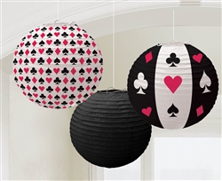 Place Your Bets Round Printed Lanterns | Party Supplies