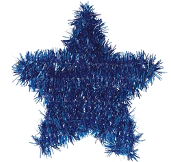 Patriotic Mini Tinsel Star - Blue | Party Supplies