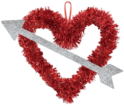 Heart & Arrow Tinsel & Glitter Decoration | Valentines supplies