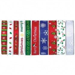 Christmas Narrow Ribbon Spool Assortment | Party Supplies