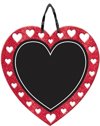 Chalkboard Heart Sign w/Ribbon Hanger | Party Supplies