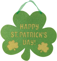 St. Patrick's Day Shaped Sign w/Ribbon Hanger | Party decorations