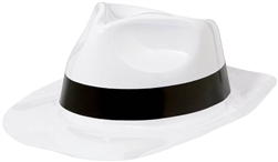 50's Fedora White w/Black Band | Party Supplies