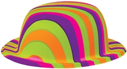 60's Rainbow Bowler Hat | Party Supplies