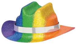 Rainbow Mini Glitter Cowboy Hat