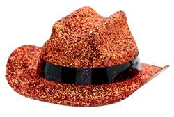 Orange Mini Glitter Cowboy Hat