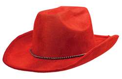 Red Velour Cowboy Hat | Party Supplies