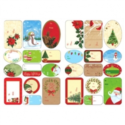Traditional Christmas Adhesive Labels | Party Supplies