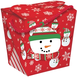 Snowman Jumbo Takeout Container w/Tag | Party Supplies
