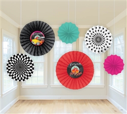 Classic 50's Printed Paper Fan Decorations | Party Supplies