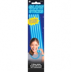 Blue Glow Sticks, 5ct | Party Supplies