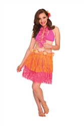 Pink/Orange Two-Tone Hula Skirt - Adult | Party Supplies