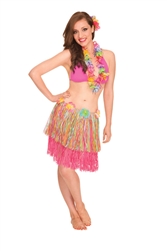 Rainbow Hula Skirt - Adult | Luau Party Supplies