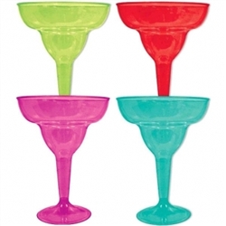 Fiesta Colors Margarita Glasses | Party Supplies