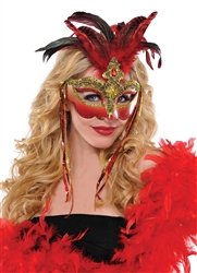 Venetian Luxe Feather Mask | Party Supplies