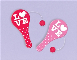 Valentine Plastic Paddle Ball | Valentines Game