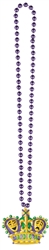 Large Crown Bead Necklace | Mardi Gras Crown Necklace